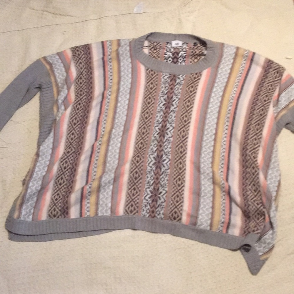Fair isle poncho sweater